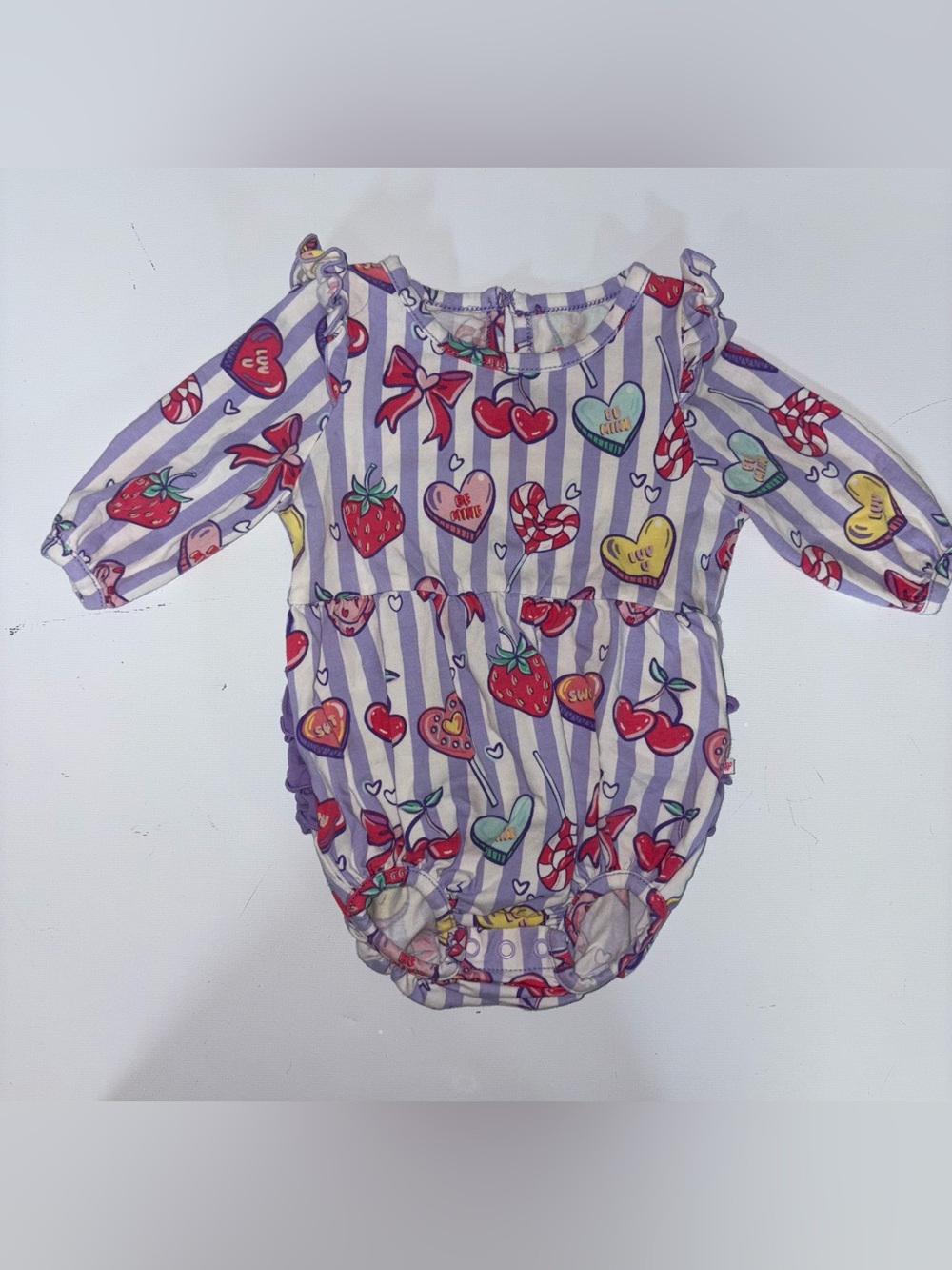 Ruffle Butts 3-6 month Valentine/Candy Long Sleeve Bubble